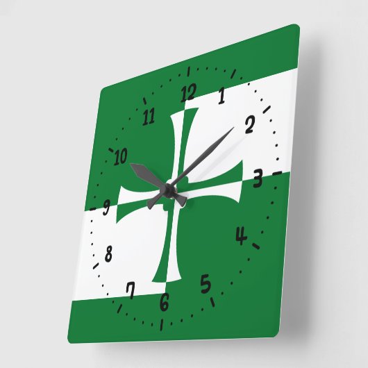 Flag of Kirkcudbrightshire Square Wall Clock スクエア壁時計 (傾斜)