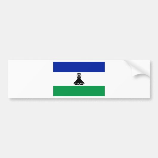 Flag_of_Lesotho バンパーステッカー (正面)