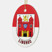 Flag of Liberec, Czech Republic セラミックオーナメント (左)