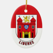 Flag of Liberec, Czech Republic セラミックオーナメント (正面)