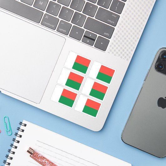 Flag of Madagascar - a collection シール (ノートパソコンとiPhone)