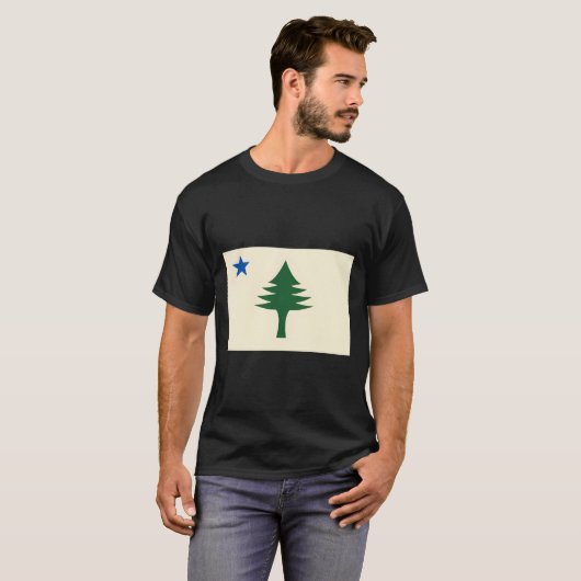 Flag Of Maine 1901 Maine State Flag E Tree State Tシャツ (正面フル)