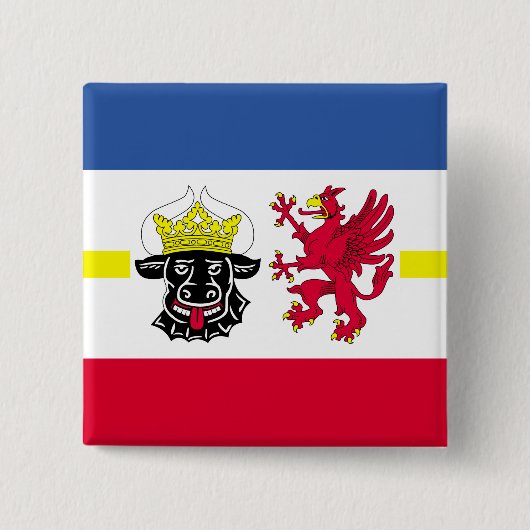Flag of Mecklenburg-Western Pomerania Pinback Butt 缶バッジ (正面)
