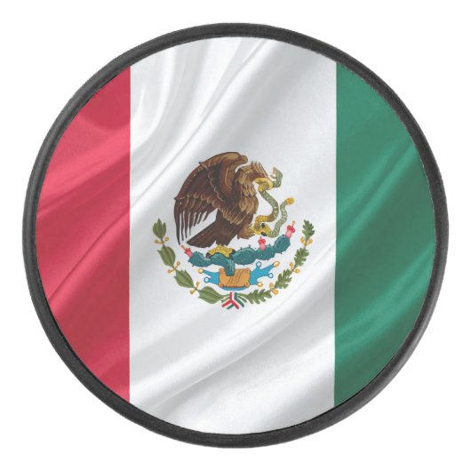 Flag of mexico アイスホッケーパック (正面)