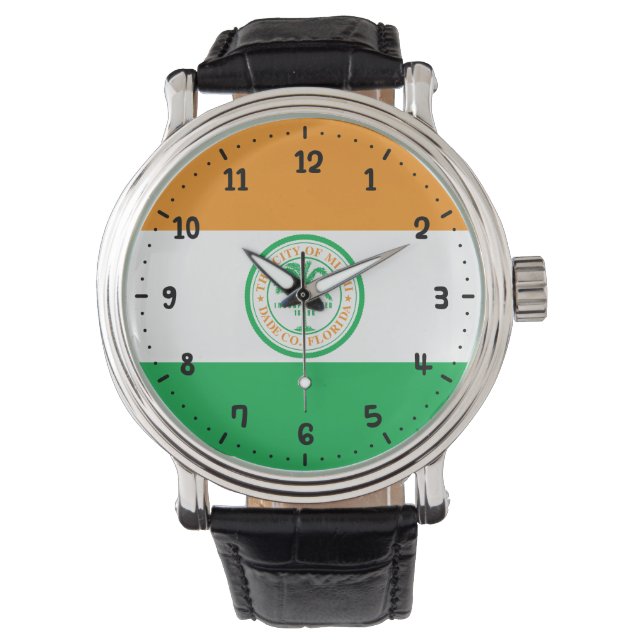 Flag of Miami, Florida Wrist Watch 腕時計 (正面)