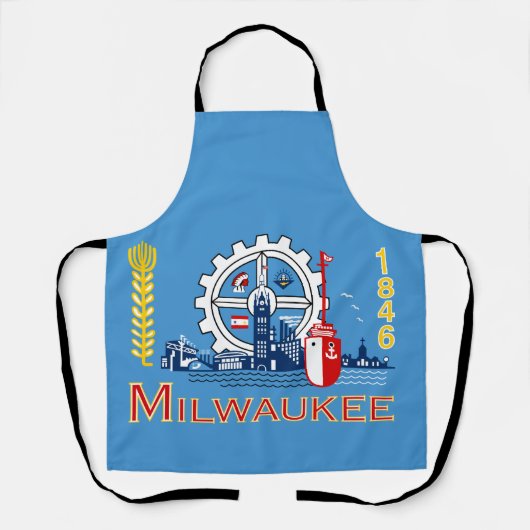 Flag of Milwaukee, Wisconsin  エプロン (正面)