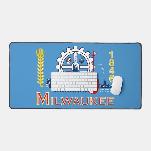 Flag of Milwaukee, Wisconsin  デスクマット (キーボード&マウス)