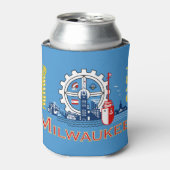 Flag of Milwaukee, Wisconsin Can Cooler 缶クーラー (缶正面)
