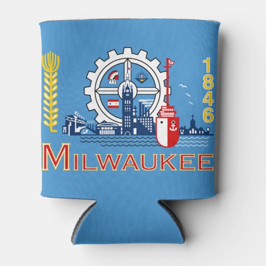 Flag of Milwaukee, Wisconsin Can Cooler 缶クーラー (正面)