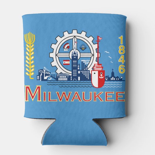 Flag of Milwaukee, Wisconsin Can Cooler 缶クーラー (裏面)