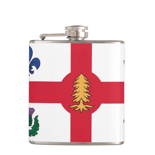 Flag of Montreal, Quebec Flask フラスク (正面)