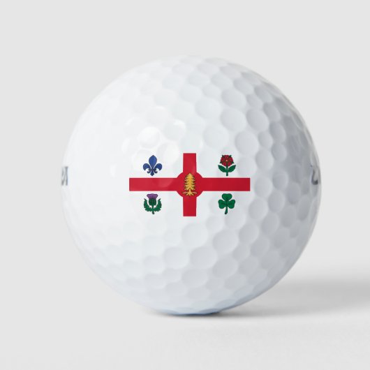 Flag of Montreal, Quebec Golf Balls ゴルフボール (正面)