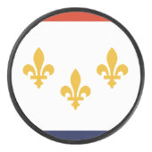 Flag of New Orleans, Louisiana Hockey Puck アイスホッケーパック (正面)