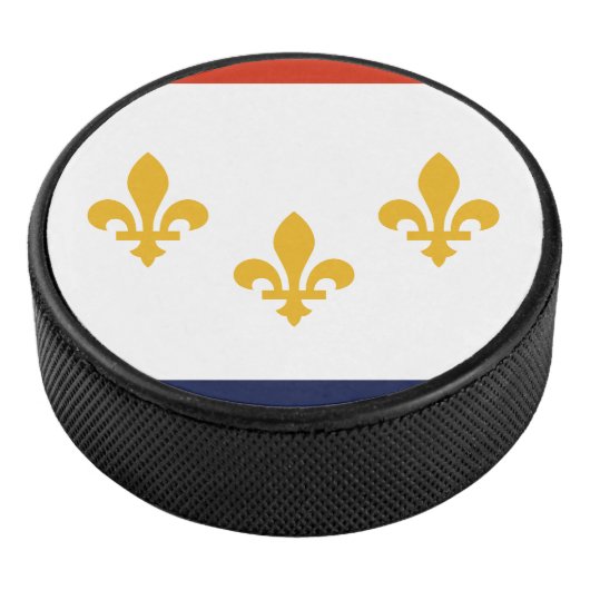 Flag of New Orleans, Louisiana Hockey Puck アイスホッケーパック (3/4)