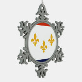 Flag of New Orleans, Louisiana Snowflake Pewter Ch スノーフレークピューターオーナメント (左)