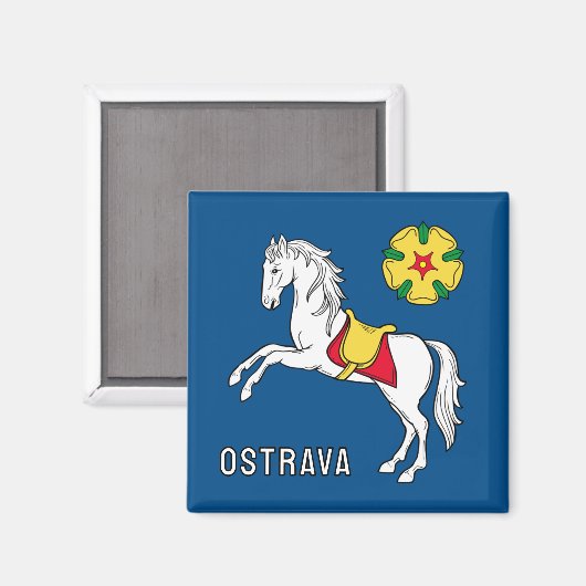 Flag of Ostrava, Czech Republic マグネット (正面/裏面)