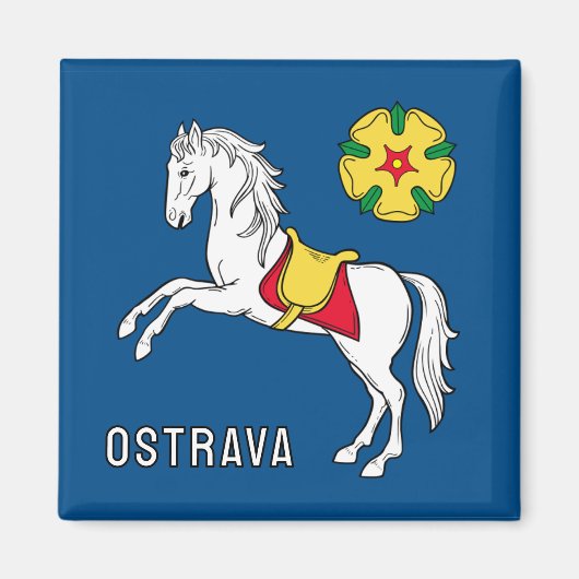 Flag of Ostrava, Czech Republic マグネット (正面)