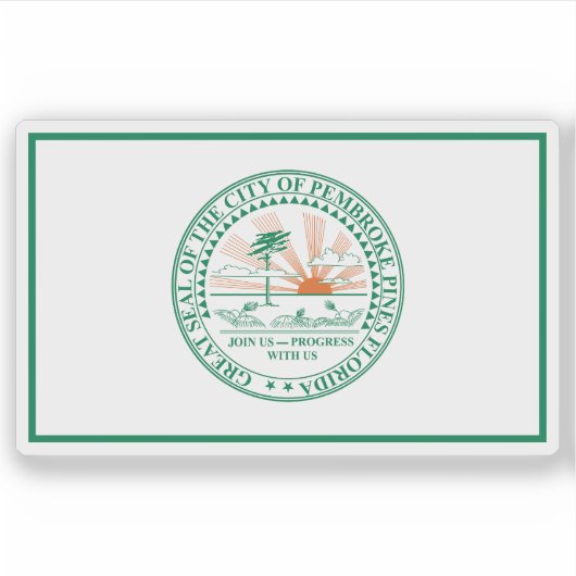 Flag of Pembroke Pines, Florida, USA シール (正面)