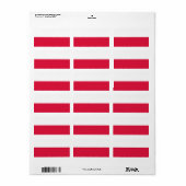 Flag of Poland custom-cut  ラベル (フルシート)