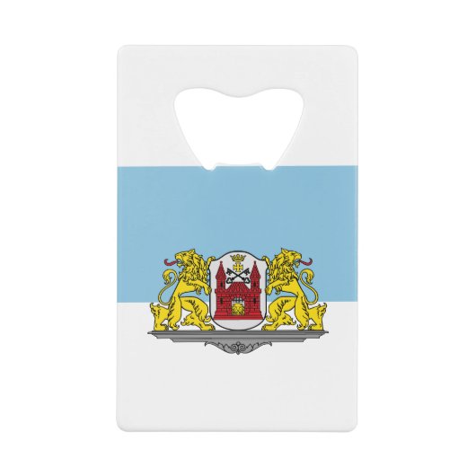 Flag of Riga, Latvia Credit Card Bottle Opener クレジットカード栓抜き (正面)