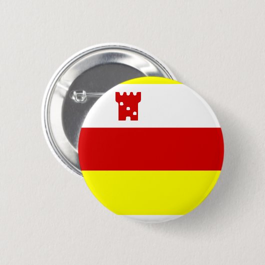 Flag of Santa Barbara, California Pinback Button 缶バッジ (正面&裏面)