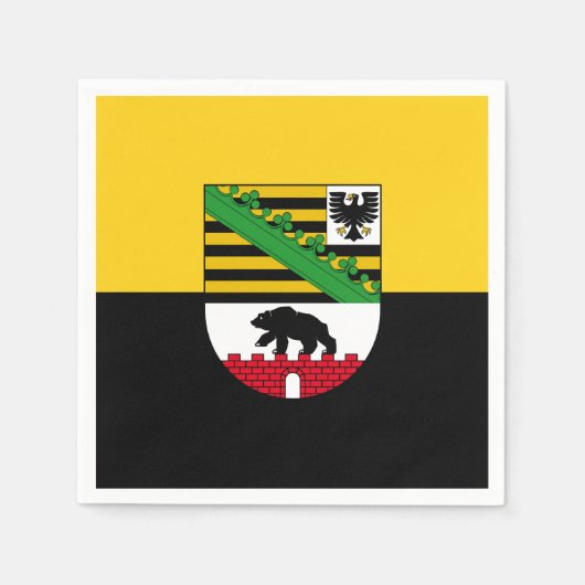 Flag of Saxony-Anhalt Paper Napkins スタンダードカクテルナプキン (正面)