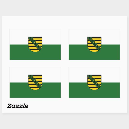Flag of Saxony Rectangular Sticker 長方形シール (シート)