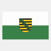 Flag of Saxony Rectangular Sticker 長方形シール (正面)