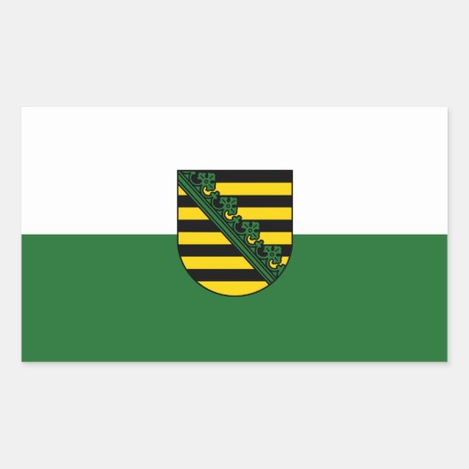 Flag of Saxony Rectangular Sticker 長方形シール (正面)