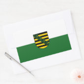 Flag of Saxony Rectangular Sticker 長方形シール (封筒)