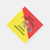 Flag of Sicily Buon Compleanno or Anniversario  スタンダードランチョンナプキン (角)