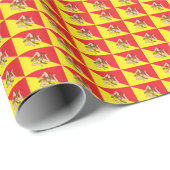 Flag of Sicily Repeat Print Trinacria  ラッピングペーパー (ロールコーナー)
