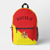 Flag of Sicily Sicilian プリントバックパック (正面)