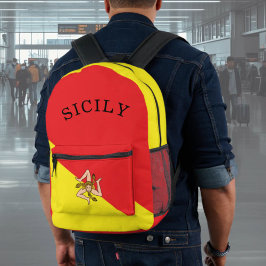 Flag of Sicily Sicilian プリントバックパック