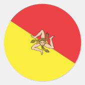 Flag of Sicily - Sicilian Envelope or Favor ラウンドシール (正面)