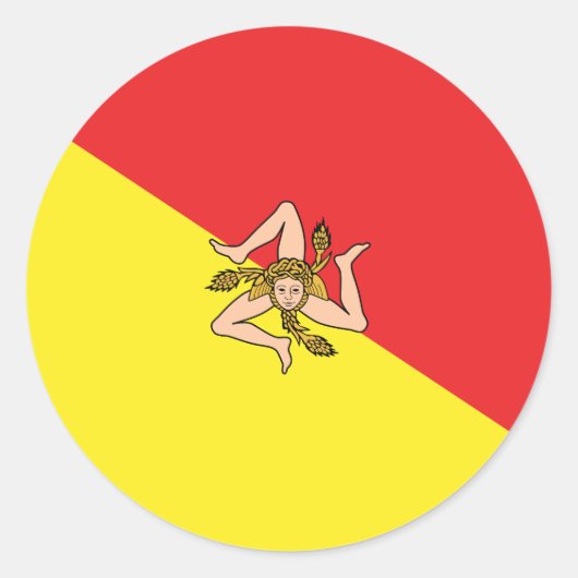 Flag of Sicily - Sicilian Envelope or Favor ラウンドシール (正面)