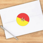 Flag of Sicily - Sicilian Envelope or Favor ラウンドシール