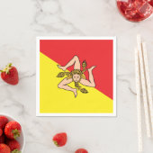 Flag of Sicily Sicilian Party & Dinner スタンダードカクテルナプキン (インサイチュ)