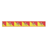 Flag of Sicily Trinacria Yellow & Red グログランリボン (正面)