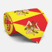 Flag of Sicily Trinacria Yellow & Red ネクタイ (ロール)