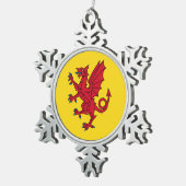 Flag of Somerset  スノーフレークピューターオーナメント (右)