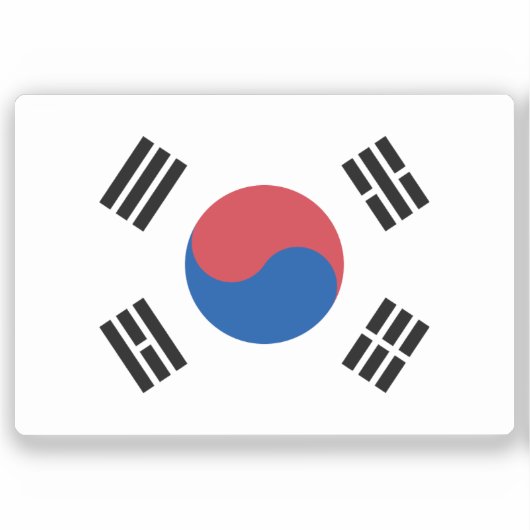 Flag of South Korea custom-cut  シール (正面)
