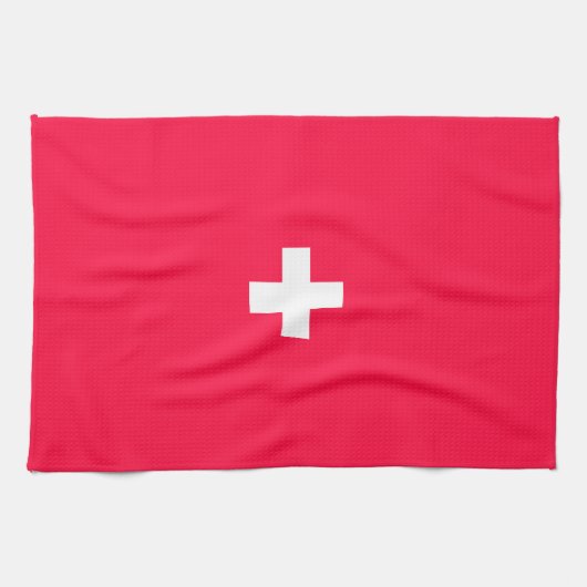 Flag of Switzerland modified – Schweiz – Suisse キッチンタオル (横)