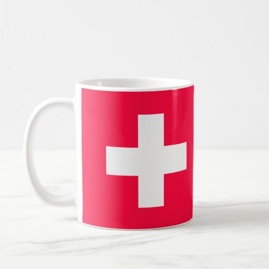 Flag of Switzerland modified – Schweiz – Suisse コーヒーマグカップ (左)
