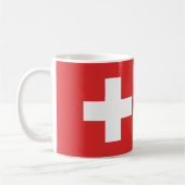 Flag of Switzerland – Schweiz – Suisse – Svizzera コーヒーマグカップ (左)