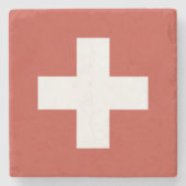 Flag of Switzerland – Schweiz – Suisse – Svizzera ストーンコースター (正面)