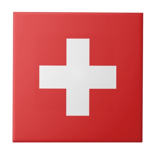 Flag of Switzerland – Schweiz – Suisse – Svizzera タイル (正面)