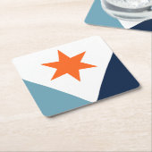 Flag of Syracuse, New York スクエアペーパーコースター (アングル)