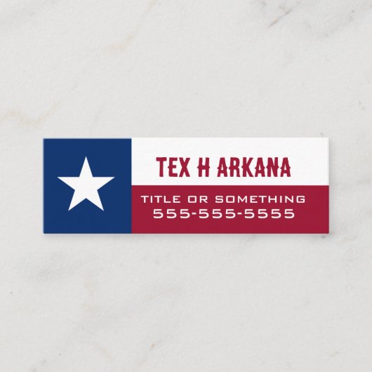 Flag of Texas スキニー名刺 (正面)