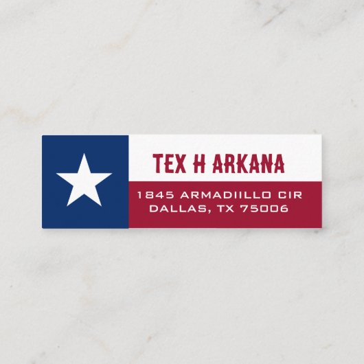 Flag of Texas スキニー名刺 (裏面)